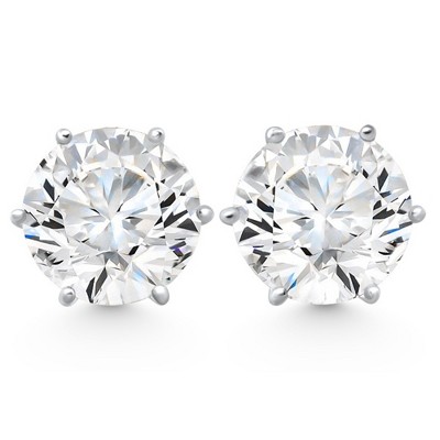 Pompeii3 2Ct tw Sylvie Round Diamond Studs 14k Gold Lab Created