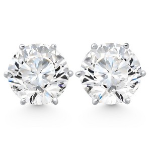 Pompeii3 2Ct tw Sylvie Round Diamond Studs 14k Gold Lab Created - 1 of 3