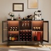 Modern Wine Bar Cabinet, Coffee Bar Cabinet with Wine Rack and Glass Holder, Kitchen Buffet Sideboard with Storage Rack for Living Room Dining Room - 2 of 4
