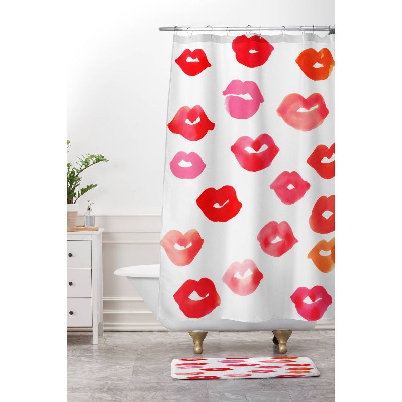 Le Baiser Lips Shower Curtain Red - Deny Designs, 3 of 6