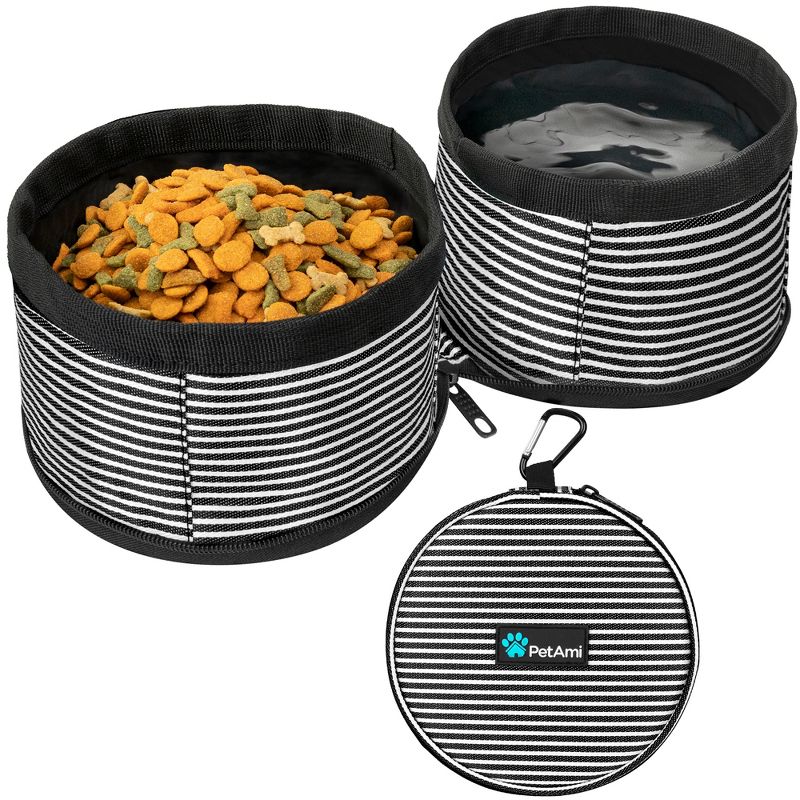 PetAmi Collapsible Dog Food and Water Bowls, 2 Travel Bowls, Portable Pet Dish No Spill, Foldable Lightweight BPA Free Leakproof, 1 of 8