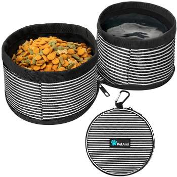 PetAmi Collapsible Dog Food and Water Bowls, 2 Travel Bowls, Portable Pet Dish No Spill, Foldable Lightweight BPA Free Leakproof