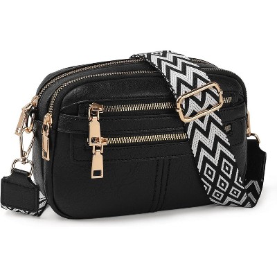 Crossbody Bags for Women, 6-Pockets Purses for Women, Vegan Leather Handbags Shoulder Bag for Travel Shopping