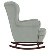 vidaXL Rocking Chair with Solid Wood Rubber Legs Light Gray Velvet - 4 of 4