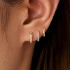 Inerney Gold Huggie Hoop Earrings Set for Women, Dainty Small Sterling Silver Earring Stacks Hypoallergenic Jewelry for Multiple Piercings - 2 of 4