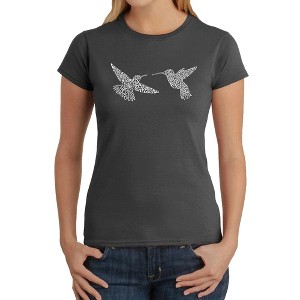 LA Pop Art Hummingbirds - Women's Word Art T-Shirt - 1 of 4