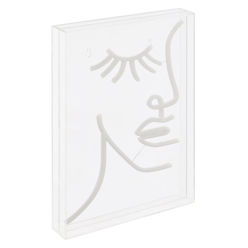 10.3&#34; x 15&#34; Half Face Contemporary Glam Acrylic Box USB Operated LED Neon Light Pink - JONATHAN Y, 1 of 8
