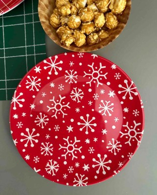 Christmas Snowflake Glass Food Storage Container Red - Wondershop™ : Target