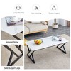 CAVINAS Coffee Table with Slate Top, Rectangular Living Room Furniture, Modern Metal Coffee Table for Living Room, Bedroom - 2 of 4