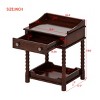 Elegant Wooden Nightstand with Drawer and Open Shelf, Rustic Wood Side Table with Storage for Bedroom or Living Room – Maison Boucle - 4 of 4