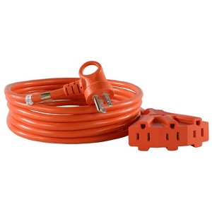 Conntek Indoor or Outdoor 12 ft. L Orange Triple Outlet Cord 14/3 SJTW - 1 of 1
