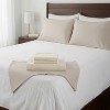 Castle Hill Premium Lightweight 330 Thread Count Cotton Sateen 4 Pieces Sheet Set Queen Ivory - 2 of 4