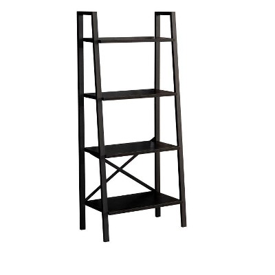 VYNXARIA 5 Tier Black Modern Ladder Bookshelf: Ideal for Small Living Rooms and Offices