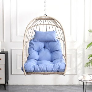 Osparple Indoor Outdoor Swing Chair with Foldable Design and Cushion,Egg Chair for Patio,Porch,Garden - 1 of 4
