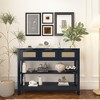 APRILSOUL 43.3" Sofa/Console Table - with 3 Top Drawers and 2 Open Shelves, Farmhouse Style - 2 of 4