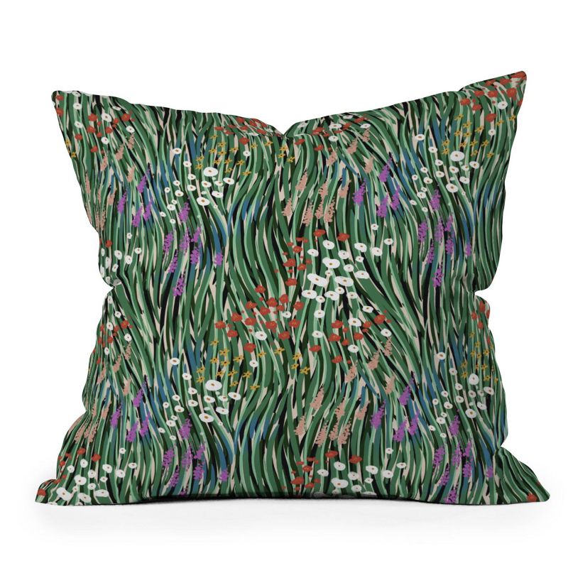 Windy Day in Garden Outdoor Throw Pillow - Deny Designs, 1 of 5