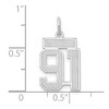 Black Bow Jewelry 14k White Gold, Jersey Collection, Small Number 91 Pendant - 4 of 4