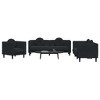 vidaXL Sofa Set Black Velvet, Plywood, Solid Wood 3 Piece - 2 of 4