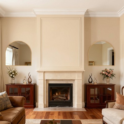 Wooakway Arch Metal Bathroom Vanity Mirror Decorative Framed Mirror Wall Mounted Mirror for Living Room Bedroom Entryway