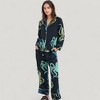 Anna-Kaci Lounge Women's Octopus Print Pajama Set with Button Front Long Sleeve Top and Relaxed Fit Wide Leg Woven Pants - 2 of 4