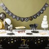 Sparkle and Bash 170-Piece 70th Birthday Party Supplies, Serves 24 Black and Gold Plates, Napkins, Cups, Cutlery, Tablecloth and Banner - 2 of 4