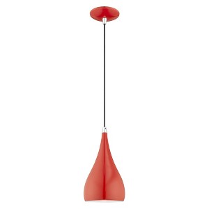 Livex Lighting Amador 1 - Light Pendant in  Shiny Red - 1 of 2