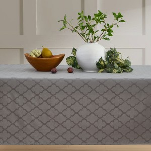 HLC.ME Modena Jacquard Fabric Lattice Tablecloth, Water, Fade, Wrinkle and Stain Resistant Table Cloth - 1 of 4
