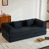 Whisen Convertible Sleeper Sofa Bed, Corduroy Folding Couch, Floor Sofa Lounge Couch with Pillow, Fixed-Shape Frame - 2 of 4