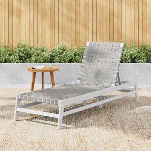 Christopher Knight Home Berywn Outdoor Acacia Wood Adjustable Chaise Lounge with Rope Seat - 1 of 4