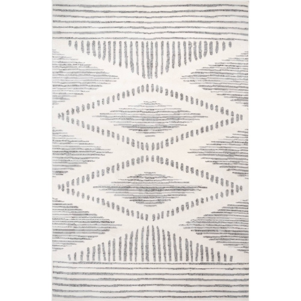 Photos - Area Rug 4'x6' Briggs Contemporary Striped  Light Gray - nuLOOM