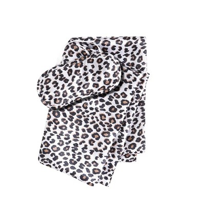 Standard Leopard Print Satin Pillowcase Set Charcoal - Betseyville