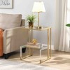 NicBex Modern 17.7" Rectangle Coffee Table with 2 Tier Storage, Acrylic Frame and Glass Top for Living Room - 2 of 4