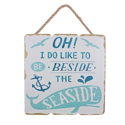 Beachcombers Beside The Seaside Wall Hanging 9.75 x 9.75 x .15 Inches.