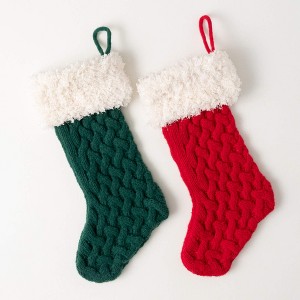 24.5"H Sullivans Christmas Knitted Red Green Stocking Set of 2  Red-Green - 1 of 3