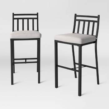 2pk Fairmont Outdoor Patio Bar Height Chairs Black - Threshold™