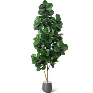 Fiddle Leaf Fig Tree Artificial with 108 Leaves, Indoor Fake Floor Plant for Home Office Living Room Decor, Green - 1 of 4