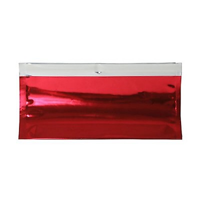 JAM Paper #10 Business Foil Envelopes w/Self-Adhesive Closure 4.125 x 9.5 Red 1323307