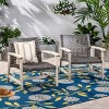 Patio Chairs Set Of 2,Wood Patio Arm Chair With Wicker Seat,Outdoor Patio Furniture,Arm Chair For Patio,Garden-Cuddlewood - 2 of 4