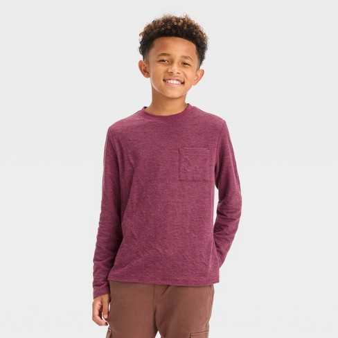 Boys' Long Sleeve Textured Raglan T-shirt - Cat & Jack™ : Target