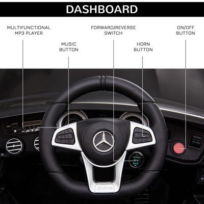 Black 12V Mercedes-Benz AMG Ride-On Car with Remote Control