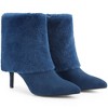 BLISSFUL STEP Women's Faux Fur Stiletto Heel Pointed Toe Ankle Boots - 4 of 4