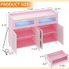 Acekool Buffet Cabinet with Power Outlets & LED Lighting – Rattan & Acrylic Storage for Kitchen, Dining, and Living Room - 3 of 4