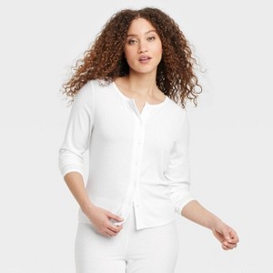 Women's Pointelle Pajama Cardigan - Auden™ - 1 of 4