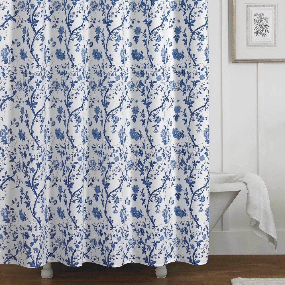 Photos - Shower Curtain Charlotte  Blue - Laura Ashley
