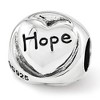 Black Bow Jewelry Sterling Silver Faith Hope Love 3-Sided Trilogy Bead Charm - 2 of 4
