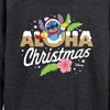 Women's - Lilo and Stitch - Aloha Christmas Lightweight French Terry Wide Neck Long Sleeve Graphic Shirt - 2 of 4