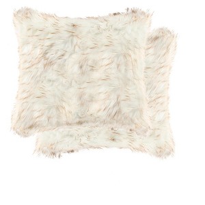 Luxe Belton Faux Fur Pillow | 2-Pack | 18"x18" - 1 of 4