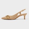 Women's Tabitha Oversized Chain Sling Back Heels with Memory Foam Insole - A New Day™ Beige - 2 of 4