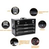 Ridstar 20'' Portable Multi-Function 3-Drawer Steel Toolbox with Metal Latches & Top Storage Tray For Garage, Home & Workbench-Black - 2 of 4