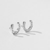 Girls' Jeweled Horseshoe Screw Back Sterling Silver Earrings - In Season Jewelry - 4 of 4
